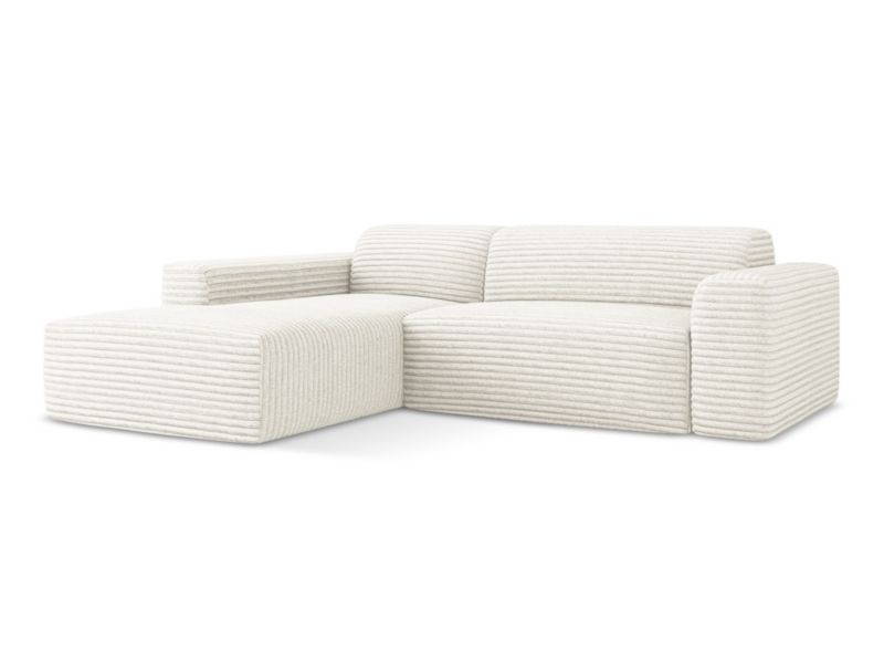 Narożnik lewostronny LaMiaSofa BOVA z tkaniny sztruksowej 270x190 cm jasny beż 1 szt.