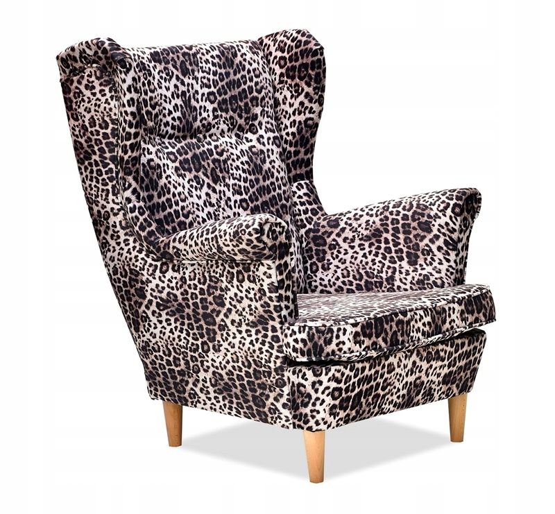 Fotel uszak do salonu Family Meble ARI PRINT pantera wzór 1szt