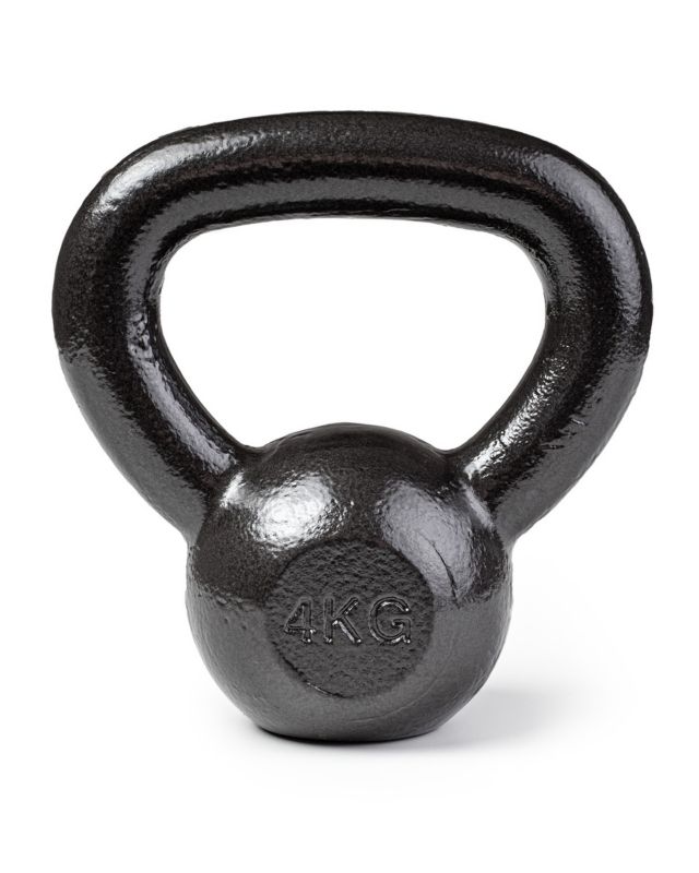 Kettlebell do treningu siłowego Pretorians o wadze 4 kg żeliwny czarny 1 szt.