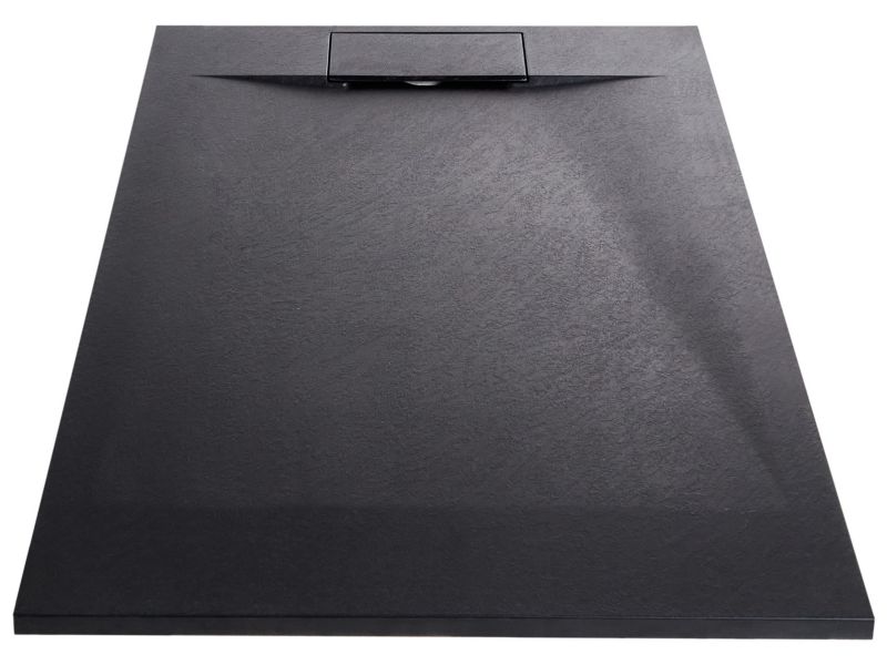 Brodzik prysznicowy Azzurro 80 x 120 x 3 cm Czarny 1 szt.