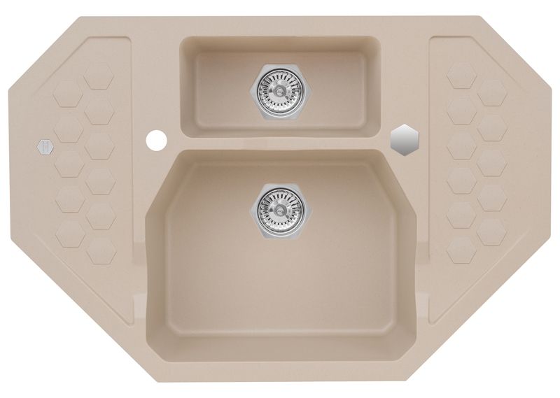 Zlewozmywak granitowy Alveus SENSUAL 60 kol. 02 pebble (90x61) 1,5-komorowy 1szt