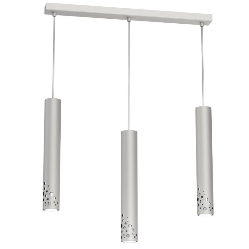 Lampa wisząca Luminex Altro Buble 1968 jasnoszaro-chromowana tuby 3xGU10 x 8W 1 szt.