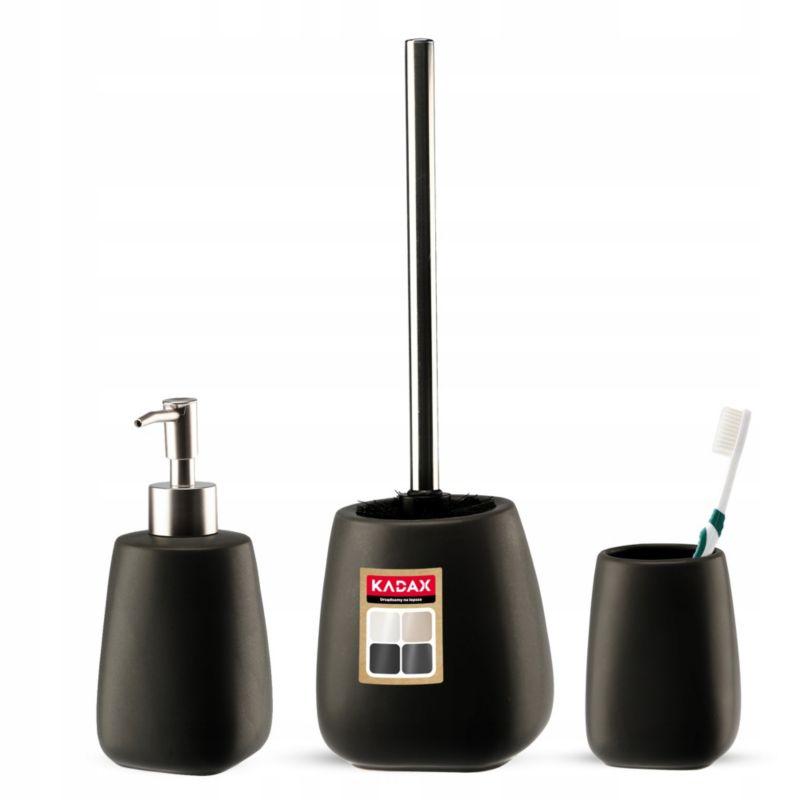Zestaw Łazienkowy KADAX 3 elementy Komplet Czarny 3 szt.