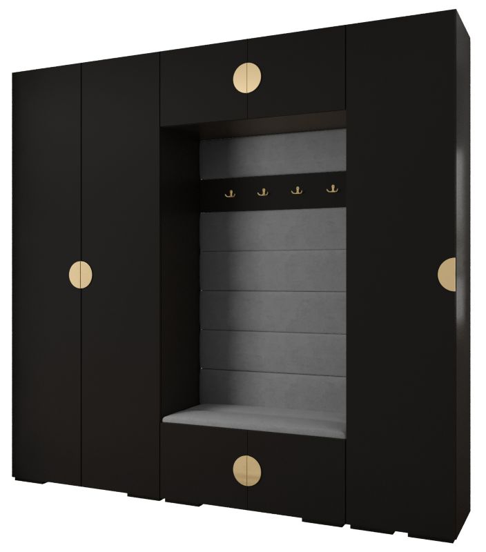 Garderoba do przedpokoju Abiks INOVA 4 Z8 czarny+złoty+manila16 1 szt.