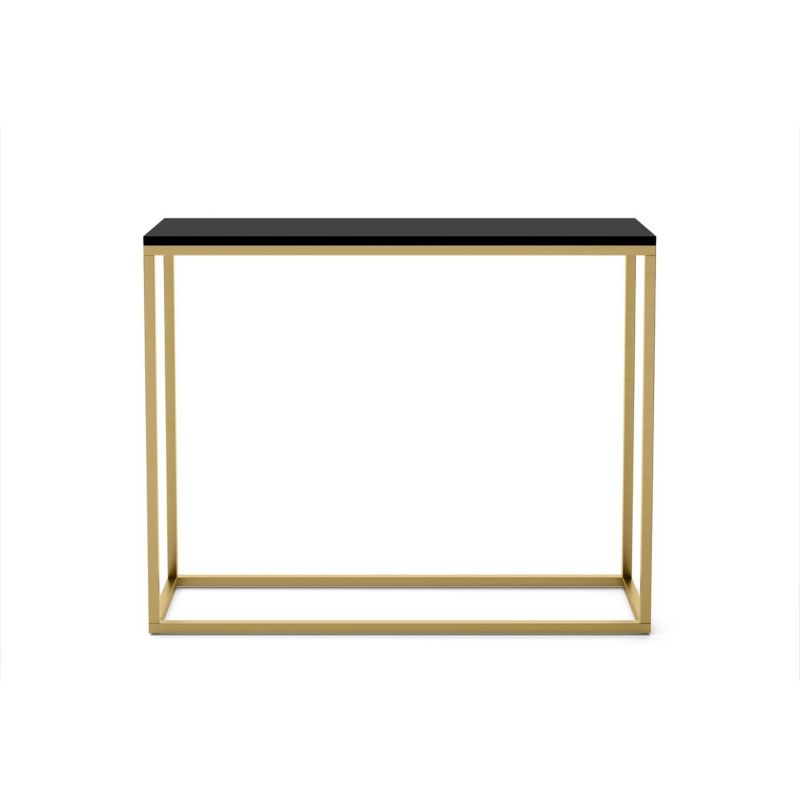 Konsola Bettso Well 100 cm stylowa do sypialni na złotym stelażu czarny 1szt.