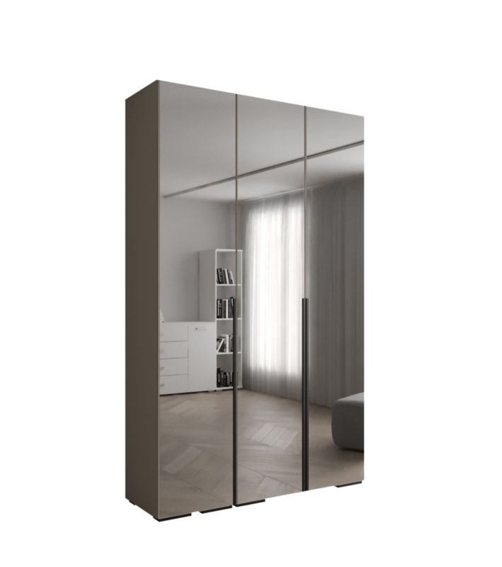 Szafa uchylna Abiks INOVA lustro wz.1 szer.150cm (kaszmir/czarny)