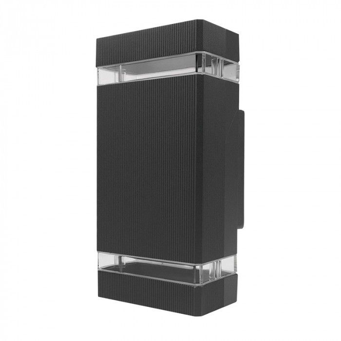 Kinkiet ścienny zewnętrzny Ecolight Kinkiety antracytowy prostokątny 2 x GU10 x 35W IP54 wym: 23 x 11 x 6,5 cm - 1 szt.