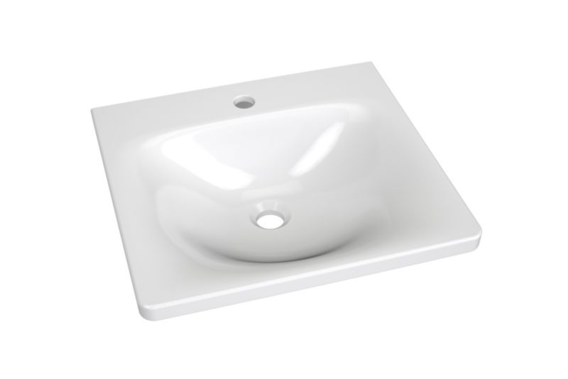 Kwadratowa umywalka ceramiczna nablatowa Ravak Balance 500 biała 1 szt