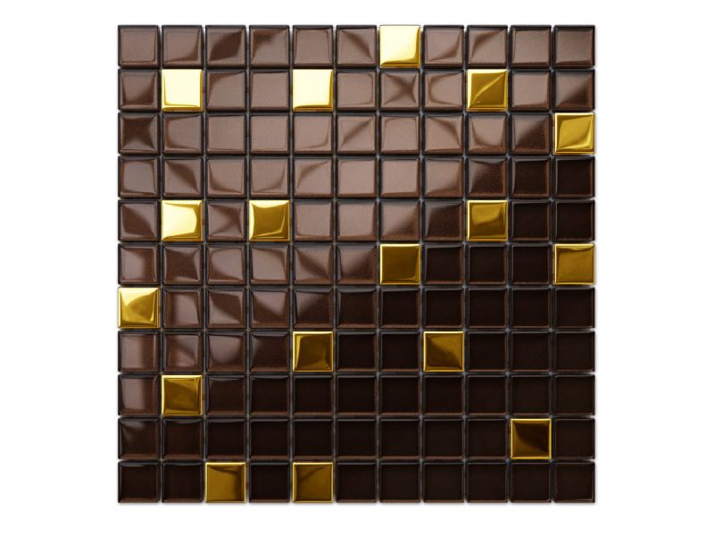 Mozaika szklana Ilcom brązowa złota gold brown 30x30cm 1 szt.