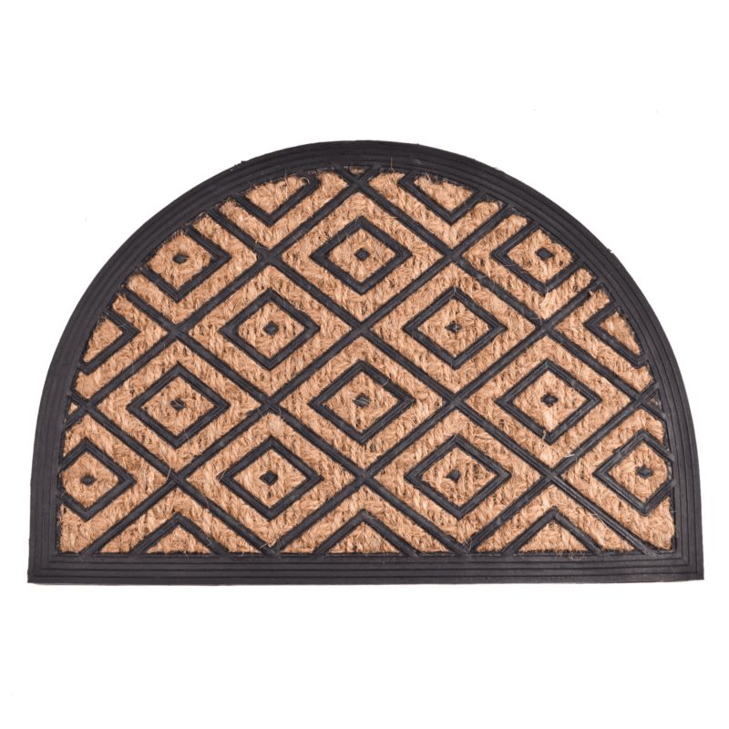 Wycieraczka Panama kokos guma półokrągła romby Direct Home & Garden 40X60 cm 1 szt.