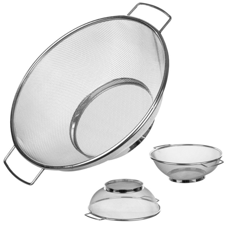 Sitko KADAX Durszlak Cedzak 24,5 cm Sito Kuchenne Stalowy Nierdzewny Do Warzyw Srebrny 1 szt.