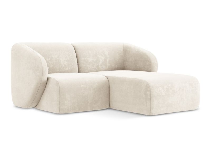 Narożnik prawostronny LaMiaSofa CERVO z tkaniny szenilowej 178x166 cm jasny beż 1 szt.