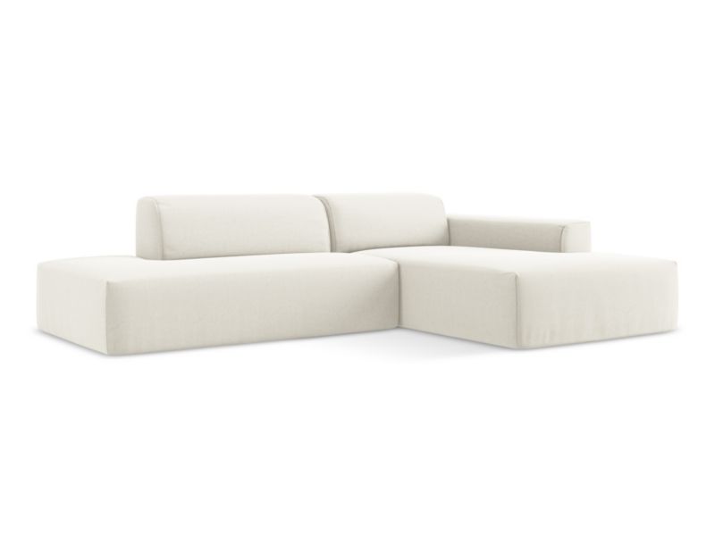 Narożnik lewostronny LaMiaSofa BOVA z tkaniny welwetowej 240x90 cm jasny beż 1 szt.