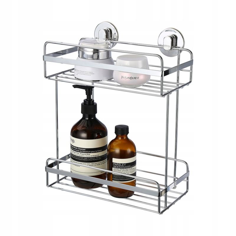 Półka łazienkowa Rodeno srebrna metalowa samoprzylepna 1 szt.