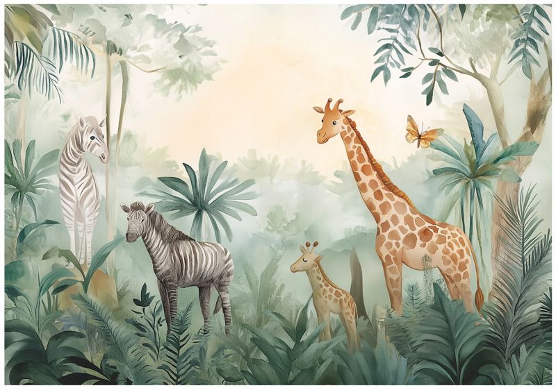 Fototapeta Dziecięca Las Zwierzęta Dla Dzieci WALLARENA 350x250 cm Tapeta Do Pokoju Dziecka Na Flizelinie 1 szt.