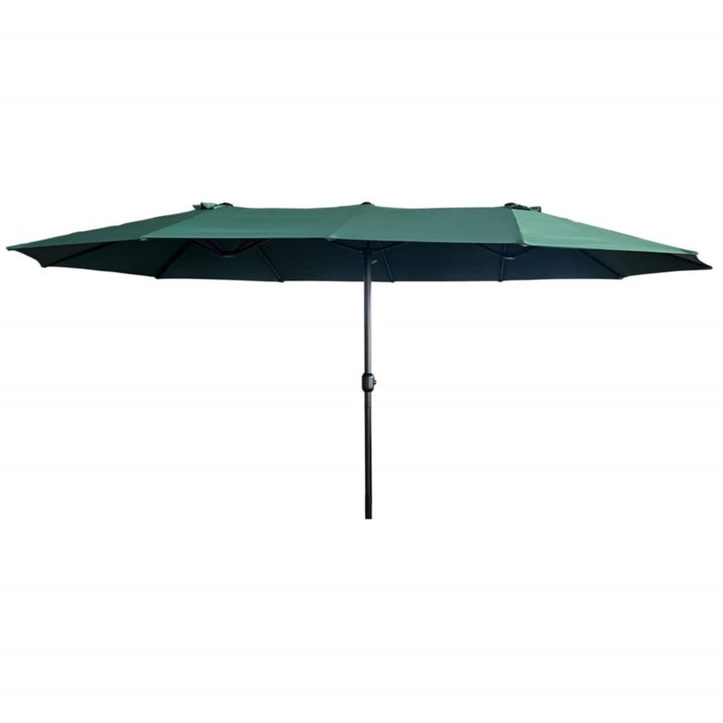Podwójny parasol ogrodowy Tilia w kolorze ciemnozielonym waga 12,3 kg wymiary 460x270x245 cm 1 szt.