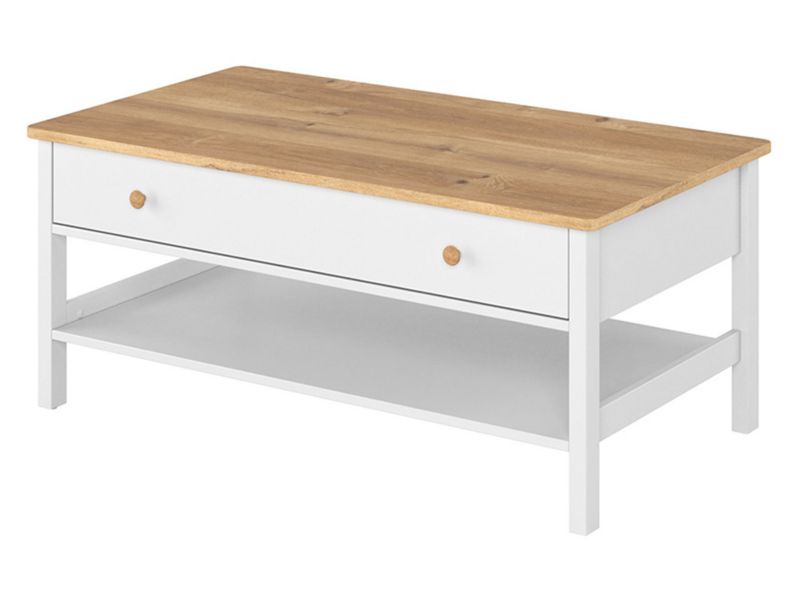Stolik kawowy MIRJAN 24 Story SO-15 biały / dąb nash 1 szt.