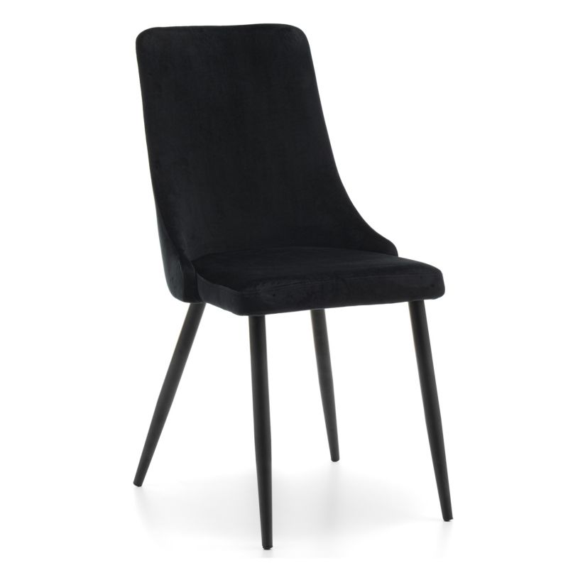 Krzesło tapicerowane New Home UNO czarne gładkie welurowe 1 szt.