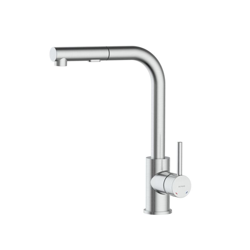 Bateria kuchenna Oltens Myvat wyciągana wylewka nikiel, perlator oszczędność wody 6,5 l/min 1 szt.