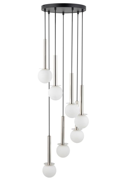 Lampa wisząca Sigma Lighting Daisy 6807 czarno-biała-srebrna minimalistyczna 7xG9 x 1 szt.