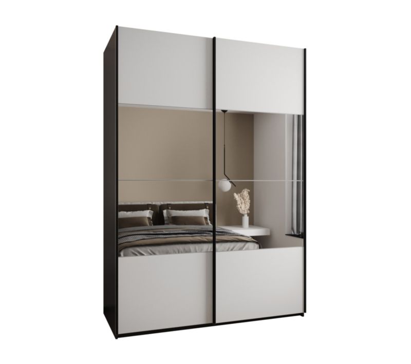 Szafa przesuwna Abiks LUX 4 wysoka szer.170cm czarny/biały/czarny 1szt.