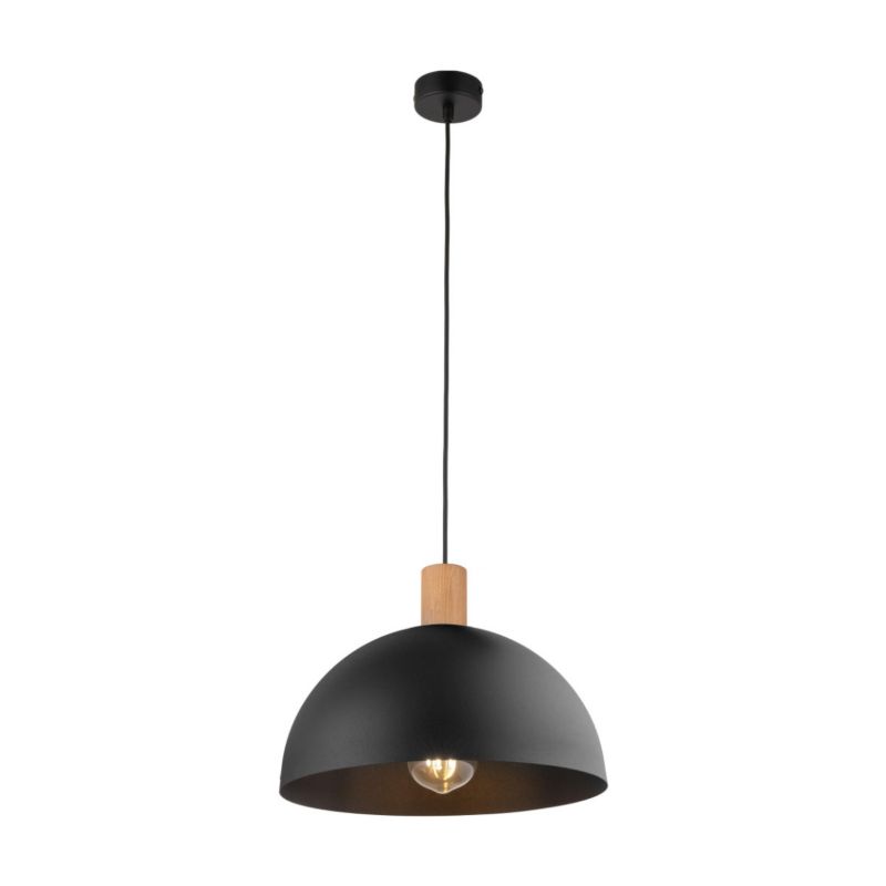 Lampa wisząca TK-Lighting Oslo czarna-jasne drewno wym: 170 x 33,5 x 33,5 cm 1xE27 x 1 szt.