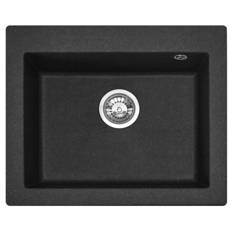 Zlewozmywak Granitowy Rea West Xl Czarny 60X50X22Cm + Syfon 1 Szt