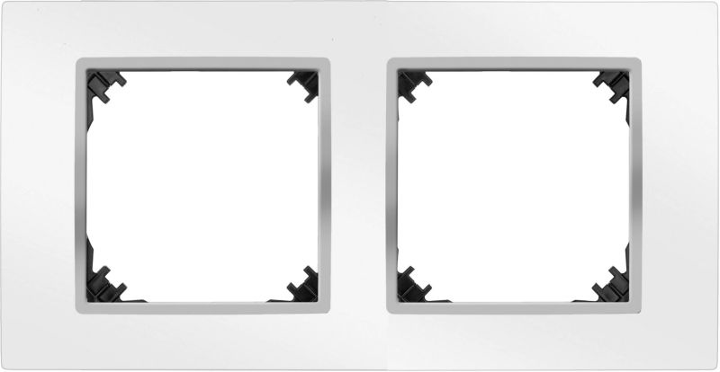 Ramka podwójna dekoracyjna Elektro-Plast Vestra biała / chrom