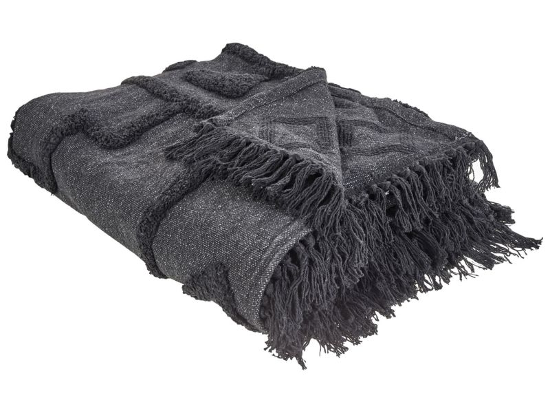 Koc Chack Bawełna 200 x 220 cm Ciemnoszary 1 szt.
