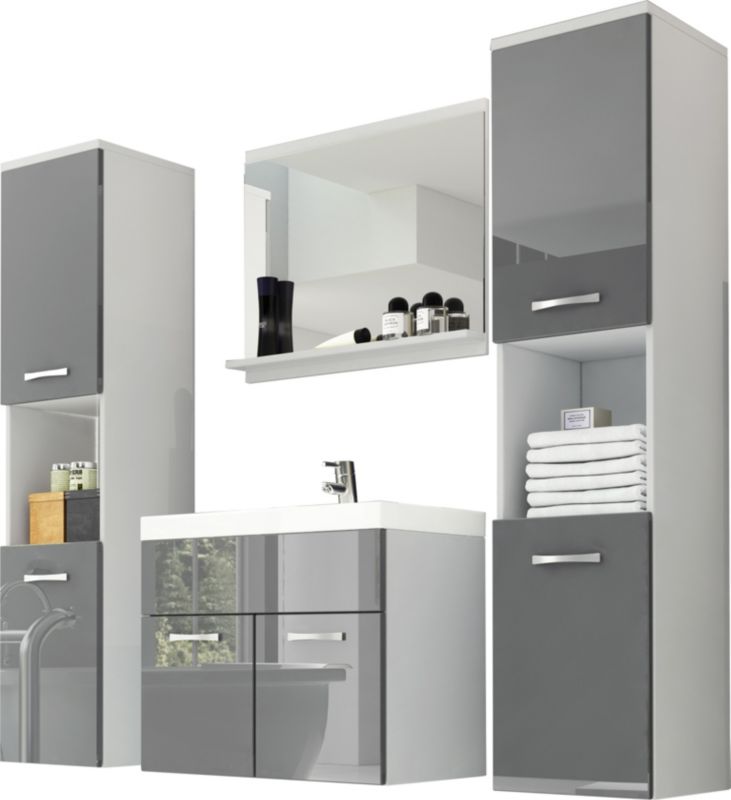 Zestaw mebli łazienkowych MINIO go for it MONTANA XL biały/szary połysk 1 kpl.