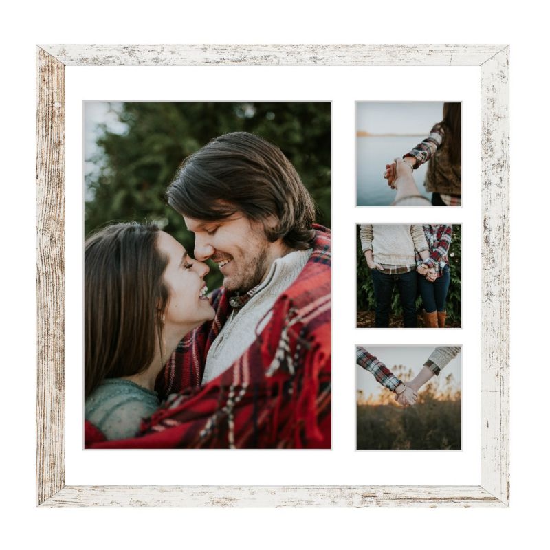 Ramka na 4 zdjęcia Hekla 40x40x4 MDF galeria bielona sosna 1szt.