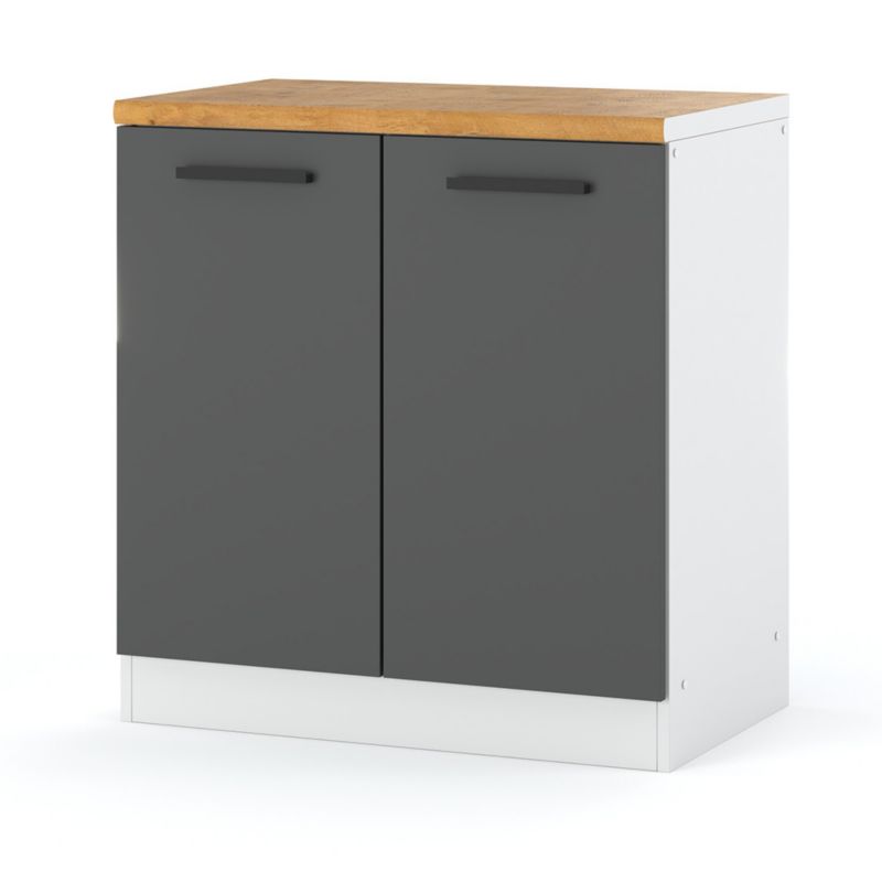 Szafka Kuchenna Hurtownia-Mebli Stojąca Blanka dolna D80 80cm Biały Mat Szary Mat 80x47x85 cm 1szt.