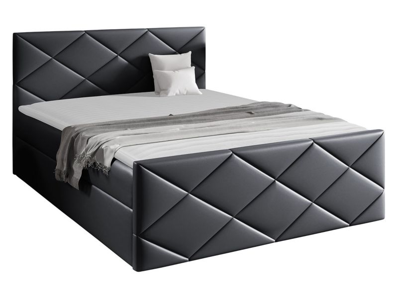 Łóżko kontynentalne MIRJAN 24 Herkules 180x200 antracytowa ekoskóra 1 szt.