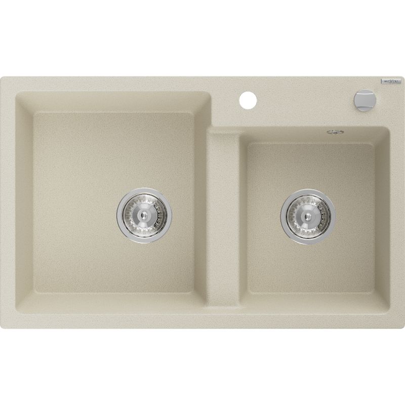 Zlewozmywak wpuszczany Mexen Tomas 2-komorowy biały 800x500 mm - 6516802000-20-B 1 szt.