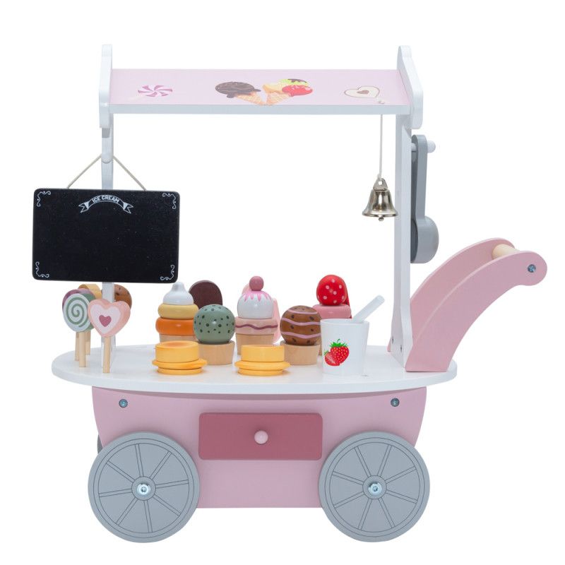 Drewiniana lodziarnia dla dzieci 4iQ Group Sunday-funday na kółkach 1szt.