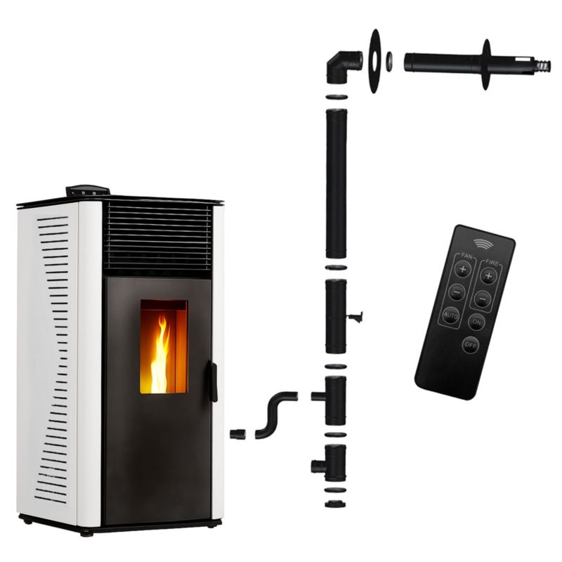 Piec na pelety Sannover Anita 15 kW Bordeaux + kompletny zestaw instalacyjny 1 szt.