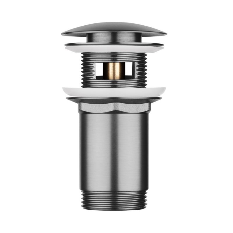 Korek do umywalki Oltens Halsa grafitowy klik-klak z przelewem, okrągły, 1 szt.