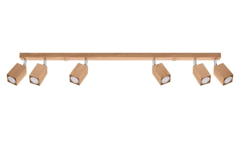 Oprawa sufitowa Sollux Lighting Keke chrom i ciemne drewno 6 x GU10 x 40W IP20 wym: 5 x 120 cm - 1 szt.