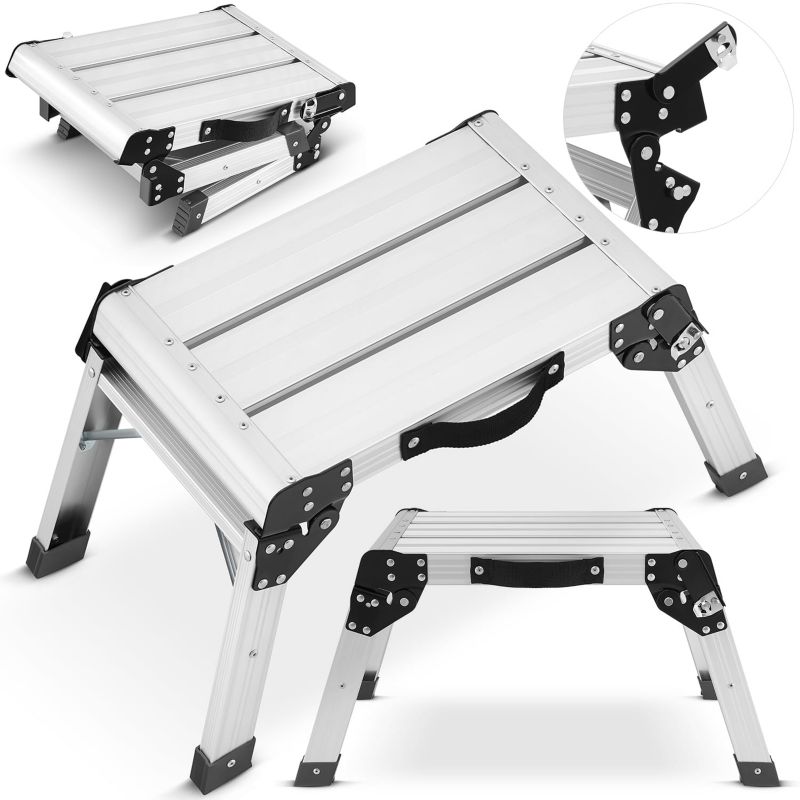 Drabina domowa podest pomost roboczy stołek taboret podnóżek składany schodek stopień ML-207 1 szt