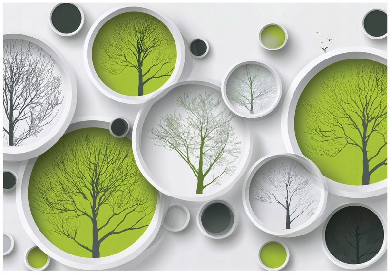 Fototapeta WALLARENA Do Sypialni Salonu Na Flizelinie 3D Abstrakcja Drzewa 350x250 cm 1 szt.