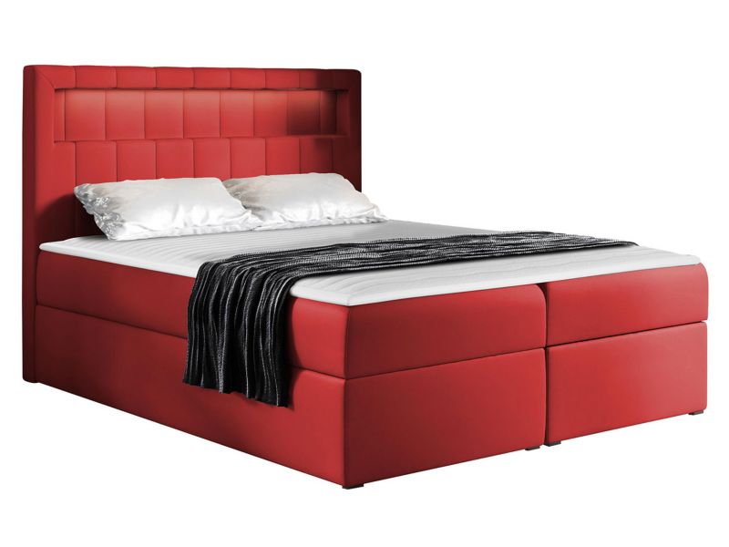 Łóżko kontynentalne MIRJAN 24 Aspen 160x200 ekoskóra czerwony 1 szt.