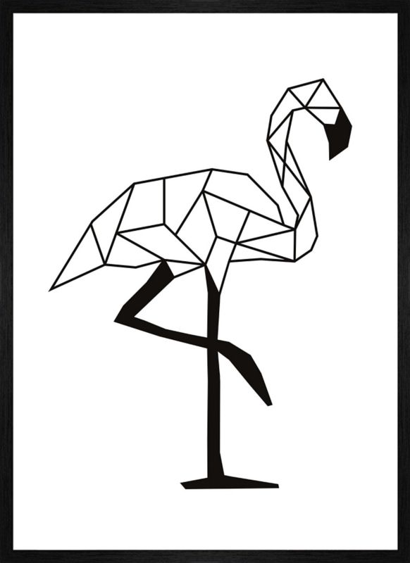 Obraz Flaming czarny 50 x 70 cm