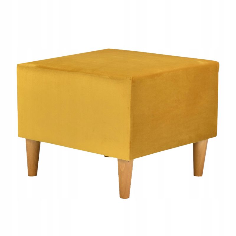 Pufa do salonu podnóżek Family Meble Ari musztardowy 1szt