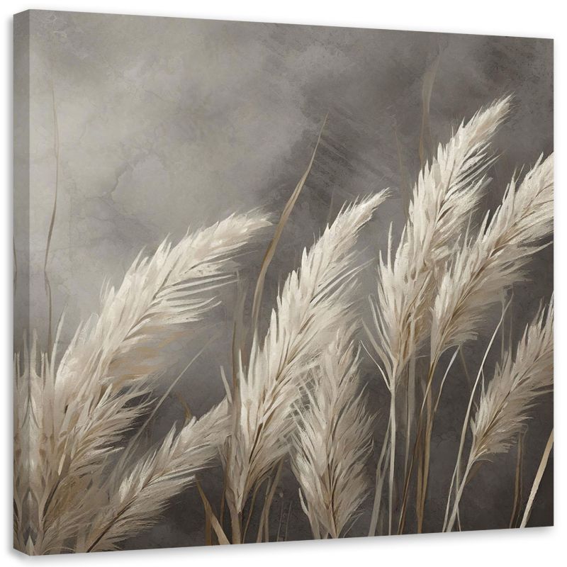 Obraz na płótnie Feeby trawa natura botanika beżowy 60x60cm 1szt