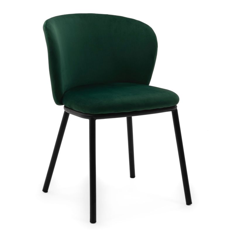 Krzesło tapicerowane New Home BARI zielone welurowe 1 szt.