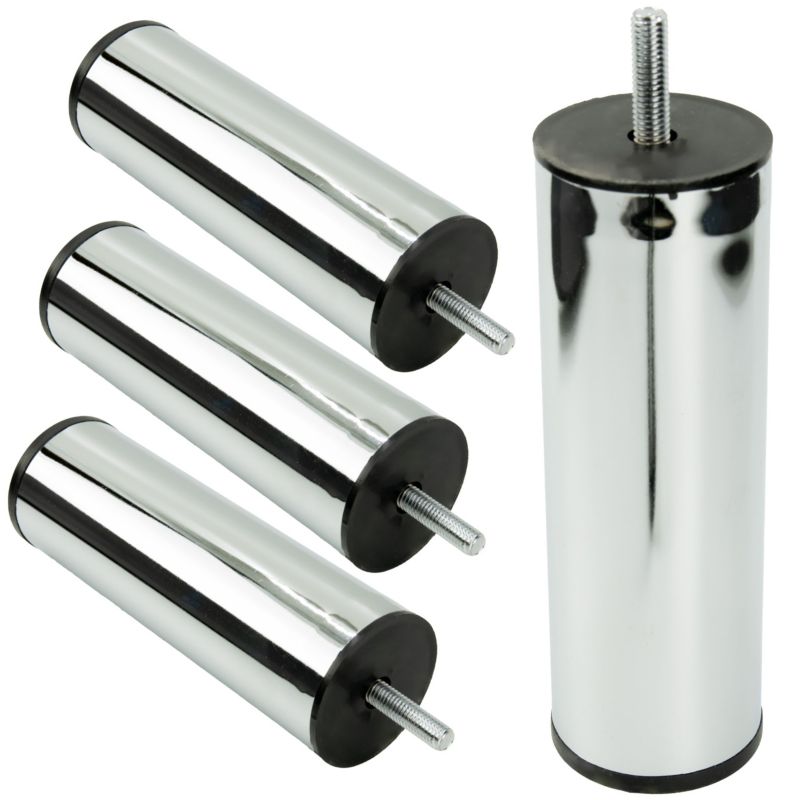 Noga meblowa B&B Prosta srebrny chrom wysokość 15 cm 4 szt