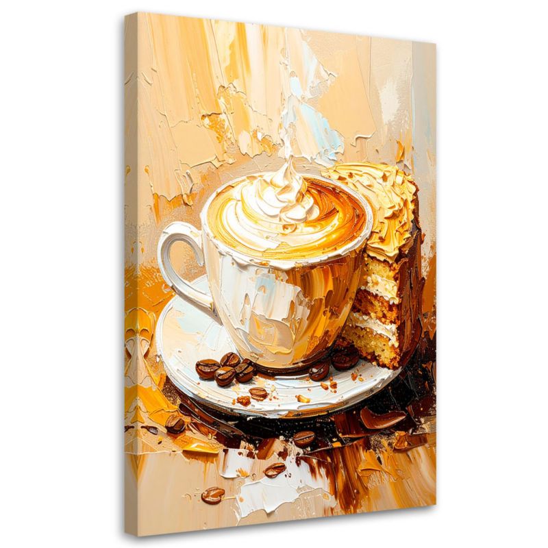 Obraz do kuchni restauracji Feeby Filiżanka Kawy efekt farby 80x120cm 1szt