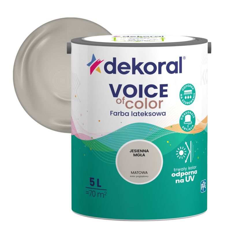 Farba kolorowa Dekoral Voice of Color jesienna mgła 5 l