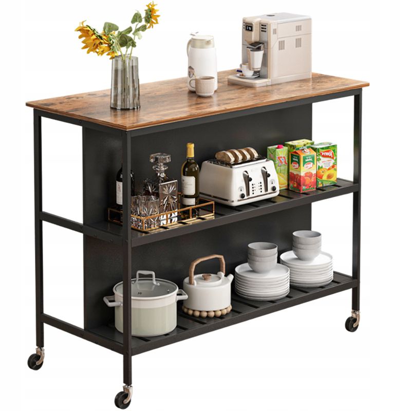 Wyspa kuchenna Rebiko stół barowy kredens na kółkach 2 półki regał wózek 1 szt.