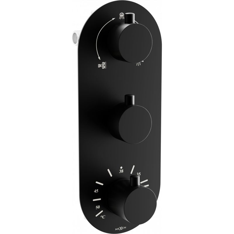 Bateria wannowo-prysznicowa termostatyczna Mexen Kai czarna 3-wyjściowa 1 szt.